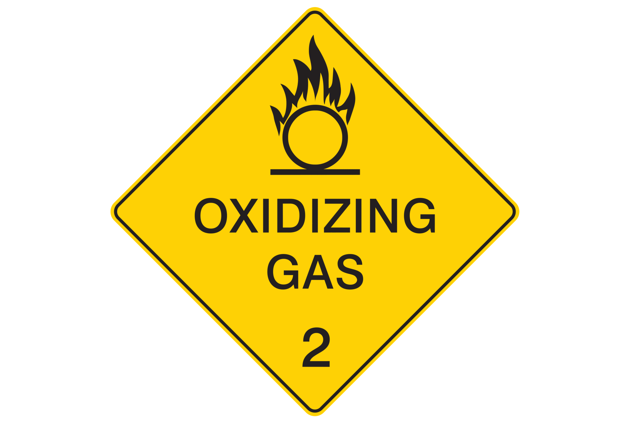 Dangerous Goods Sign Oxidising Gas 2
