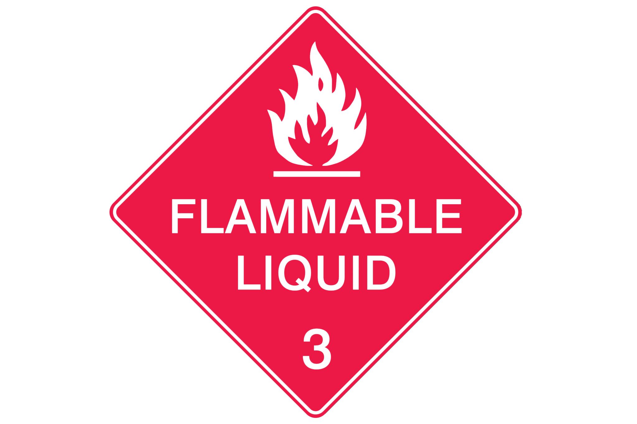 Dangerous Good Sign Flammable Liquid 3 White