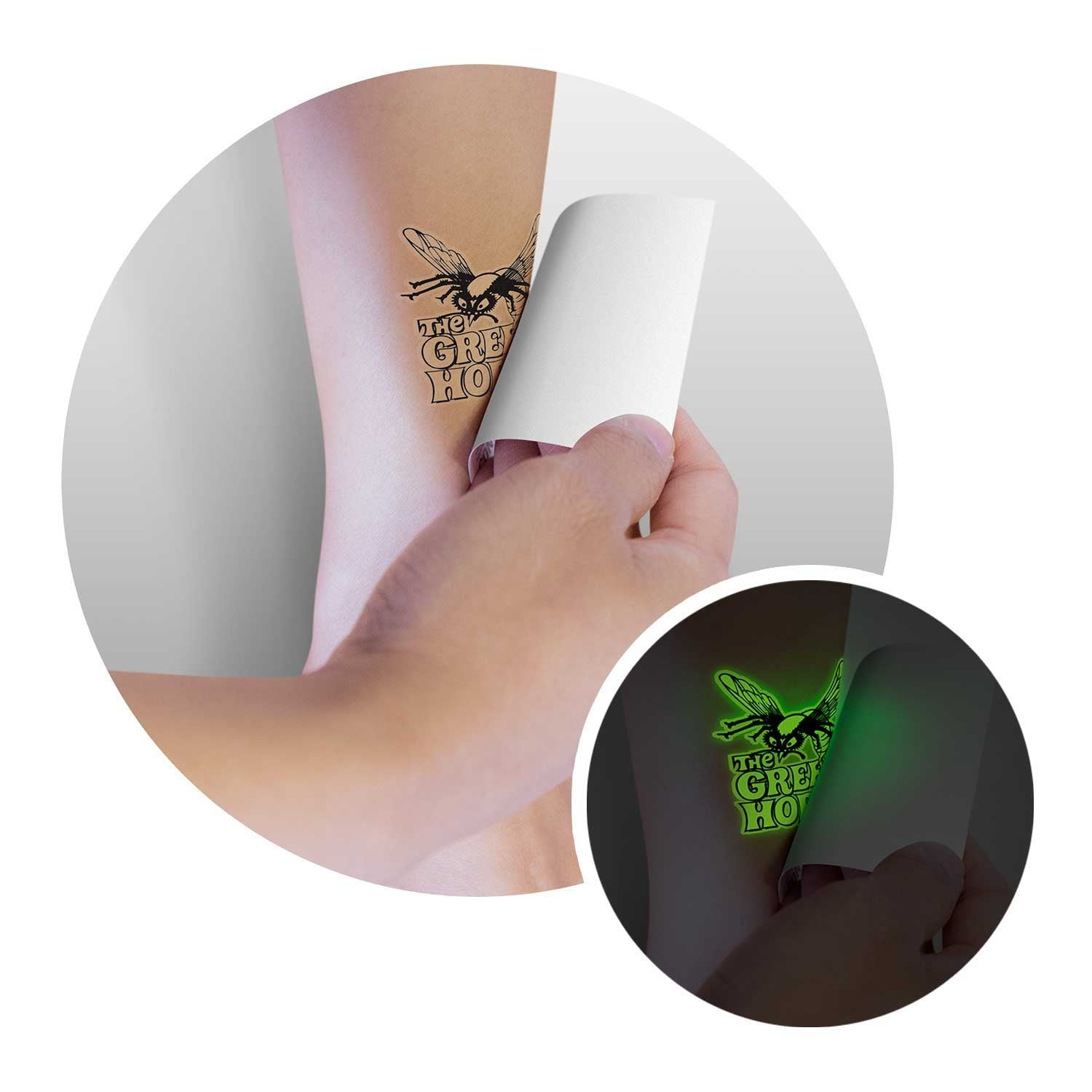 Temporary Tattoo Glow in the Dark - 51mm x 51mm (2)