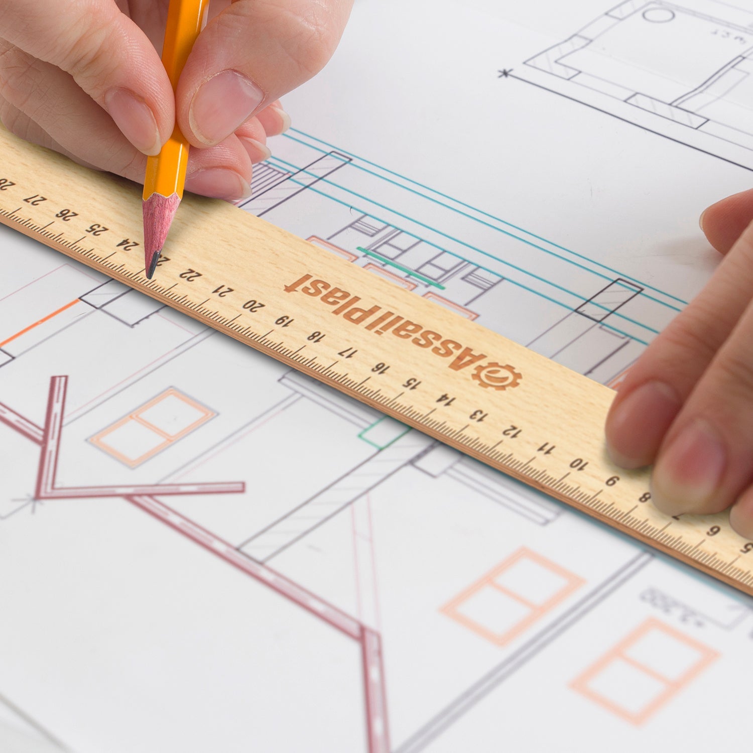 Wooden 30cm Ruler (4)