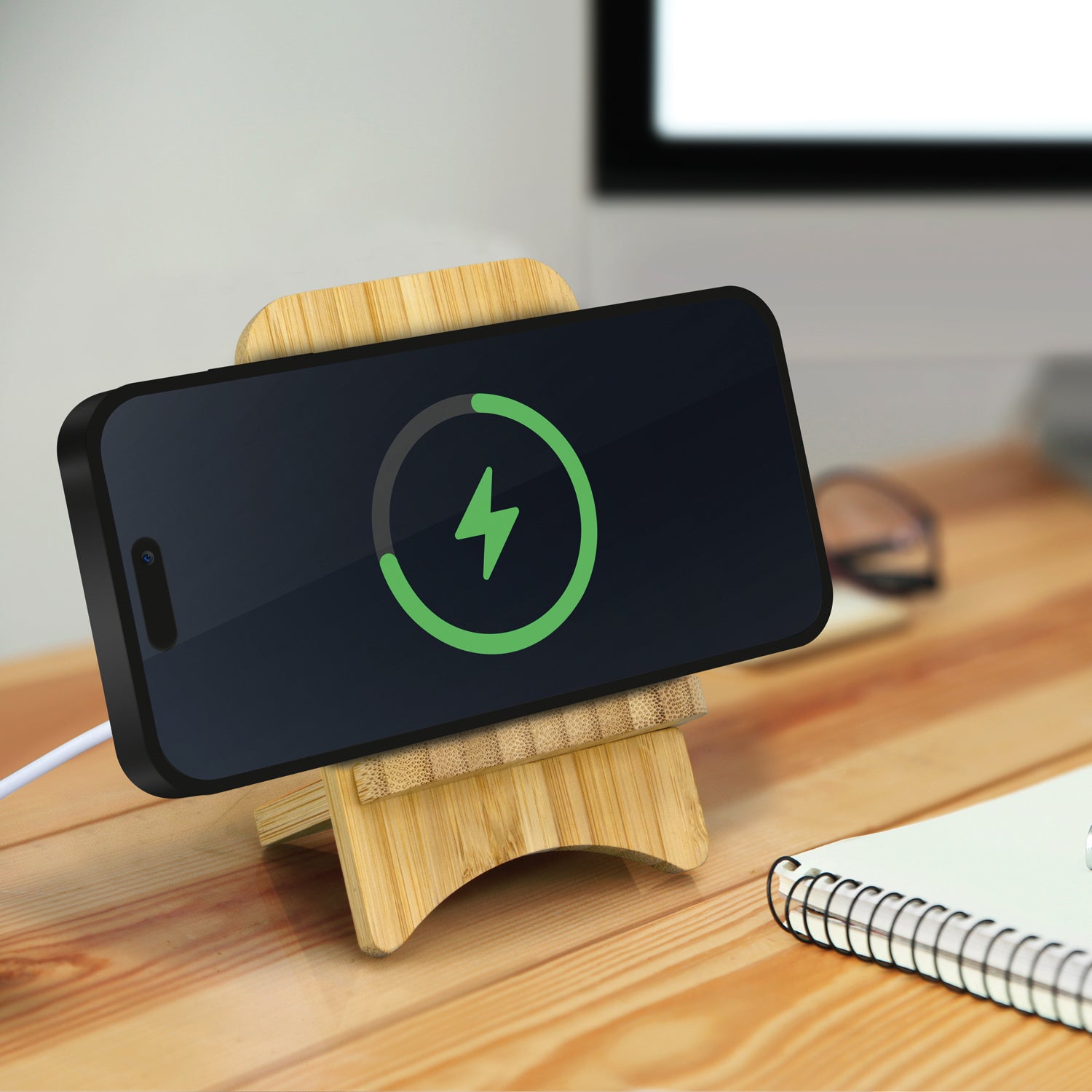 Bamboo Wireless Charging Stand (5)