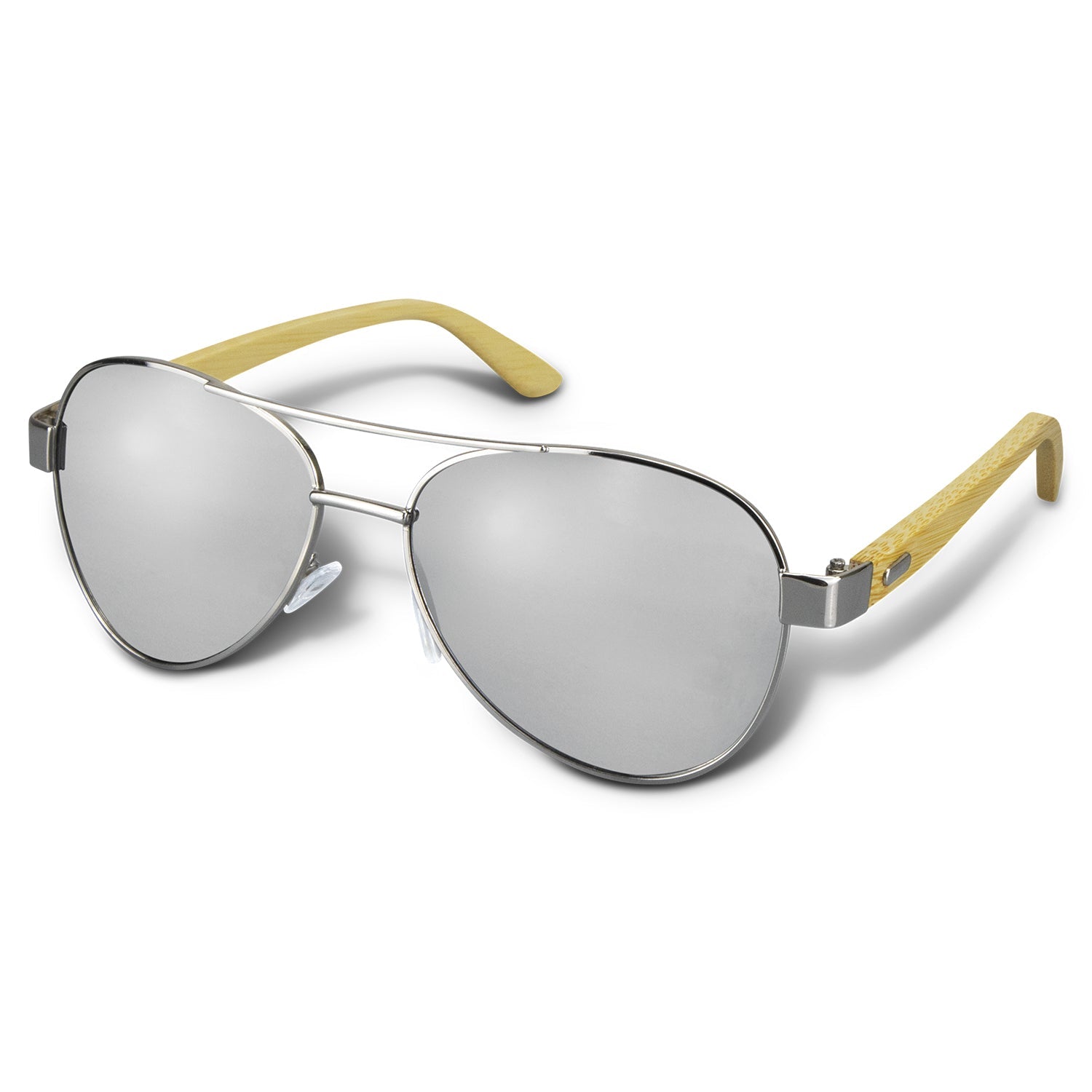 Aviator Mirror Lens Sunglasses - Bamboo (2)
