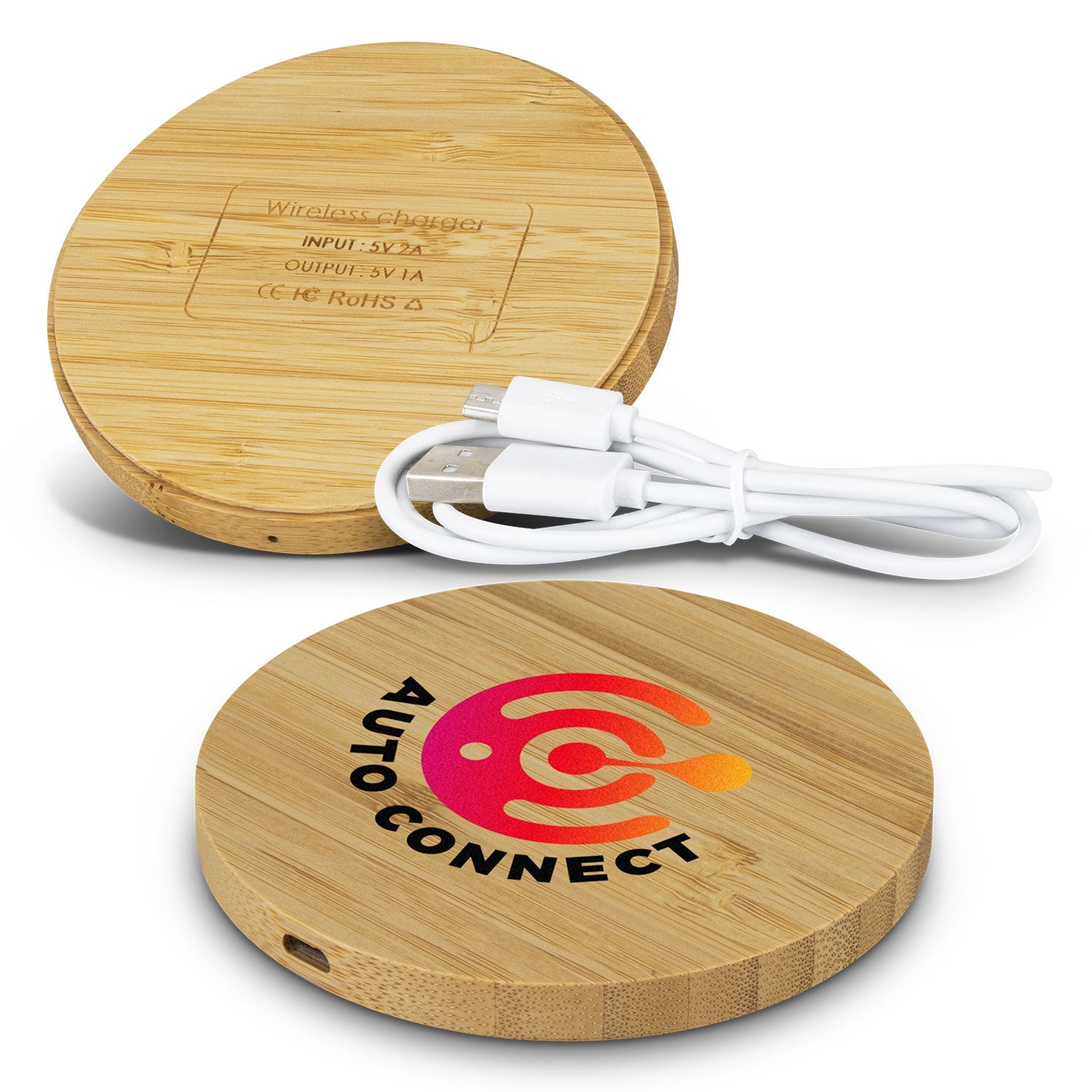 Vita Bamboo Wireless Charger - Round (2)