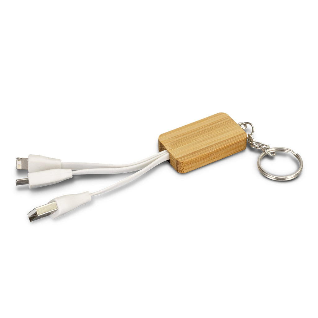Bamboo Charging Cable Key Ring - Rectangle (2)