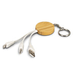 Bamboo Charging Cable Key Ring - Round (2)