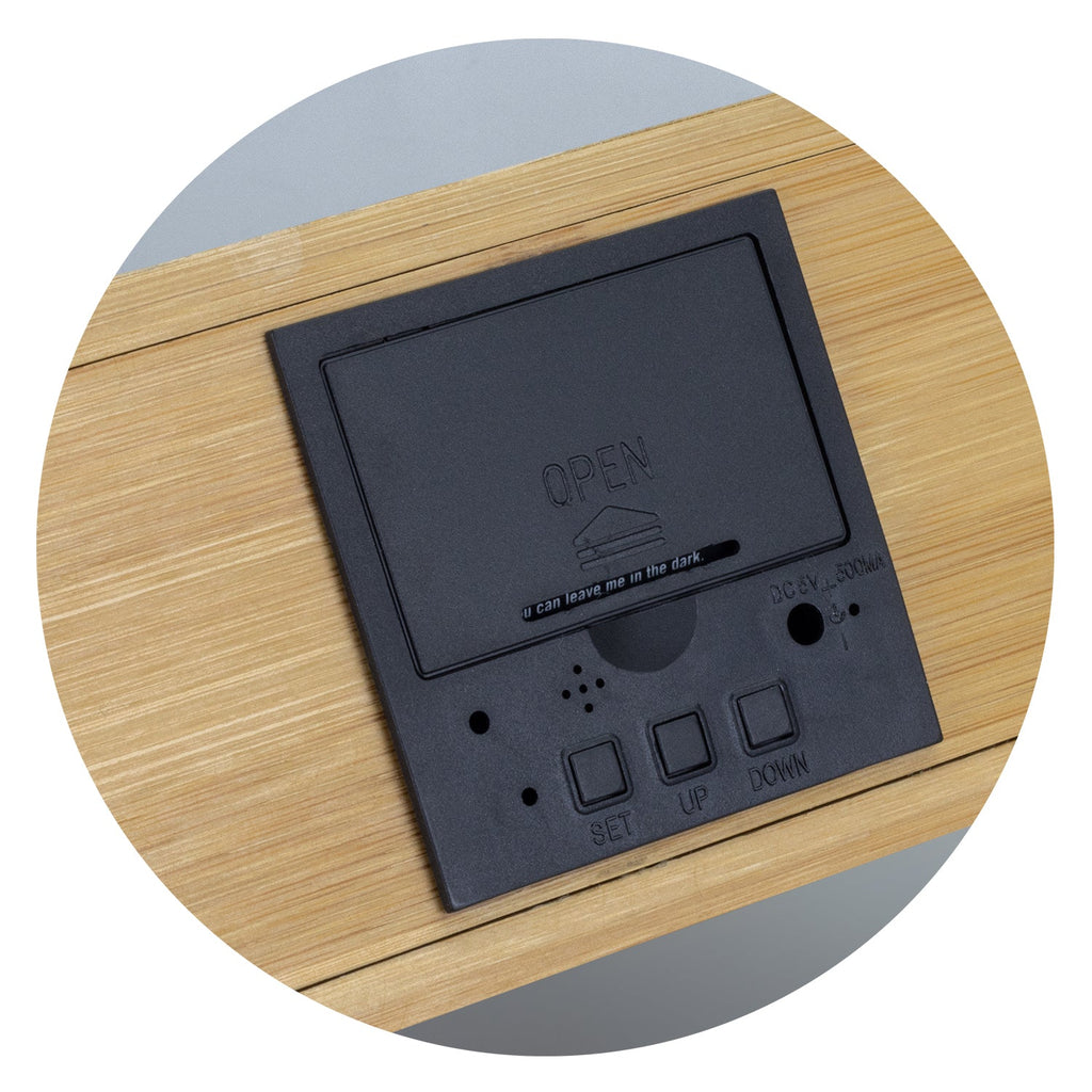 Bamboo Wireless Charging Clock (5)