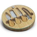 NATURA Glass & Bamboo Cheese Board (2)