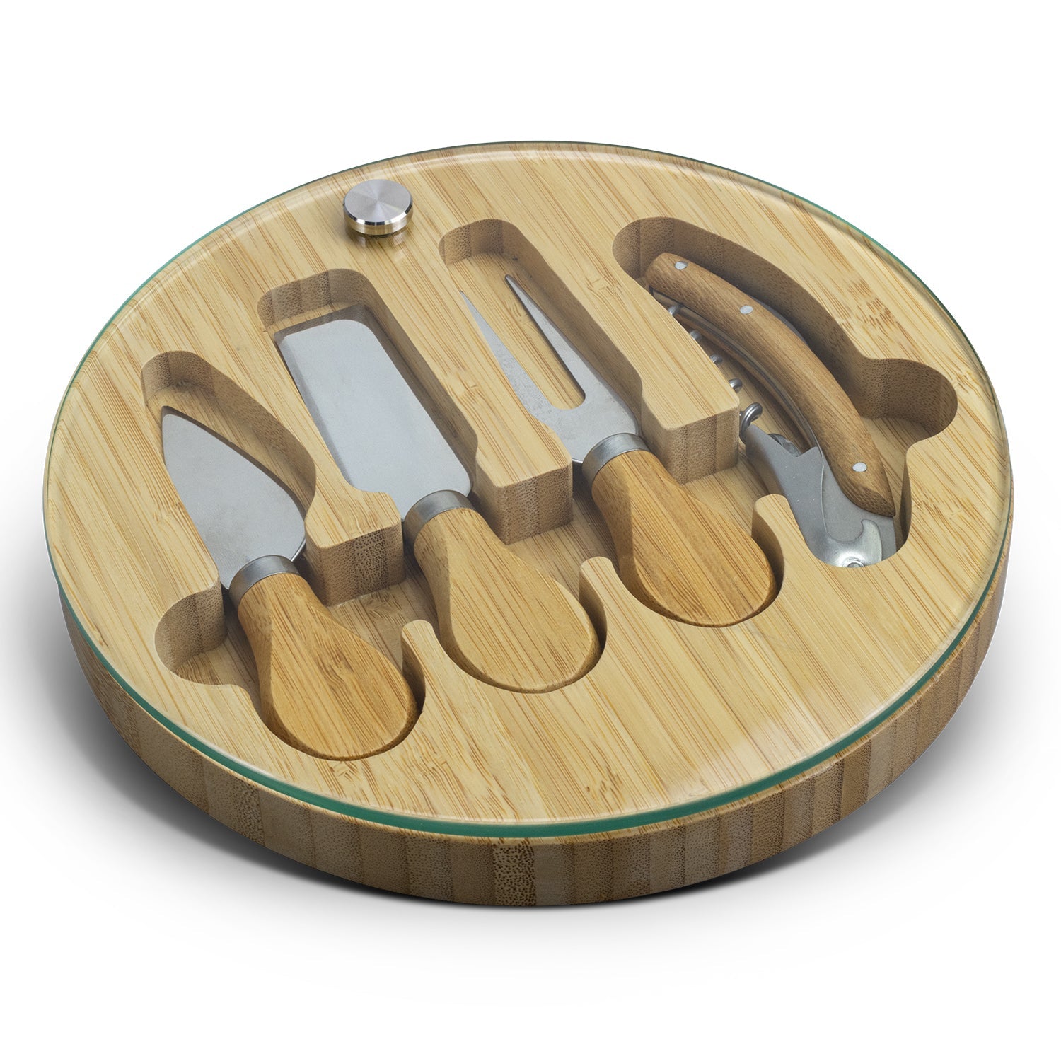 NATURA Glass & Bamboo Cheese Board (2)