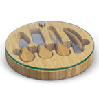 NATURA Glass & Bamboo Cheese Board (3)