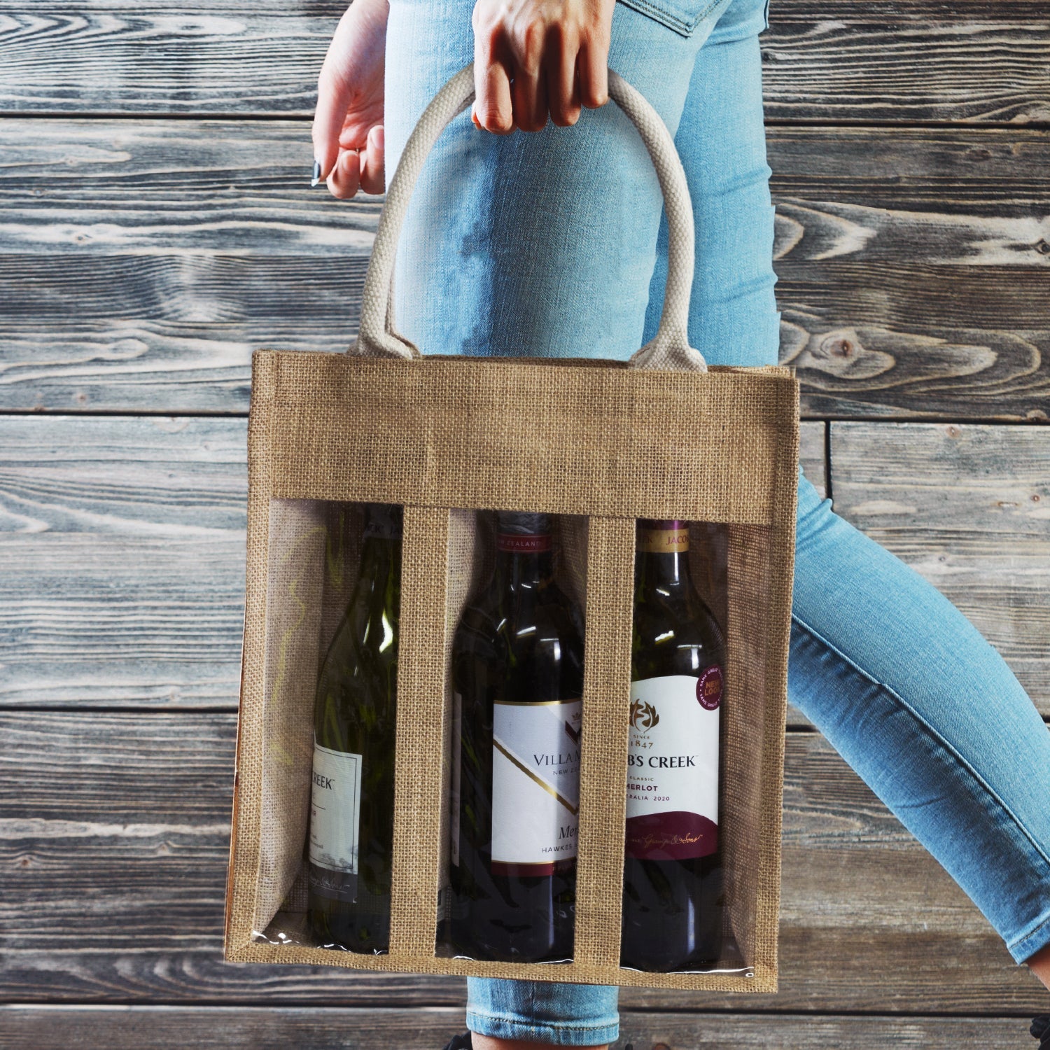 Serena Jute Triple Wine Carrier (4)