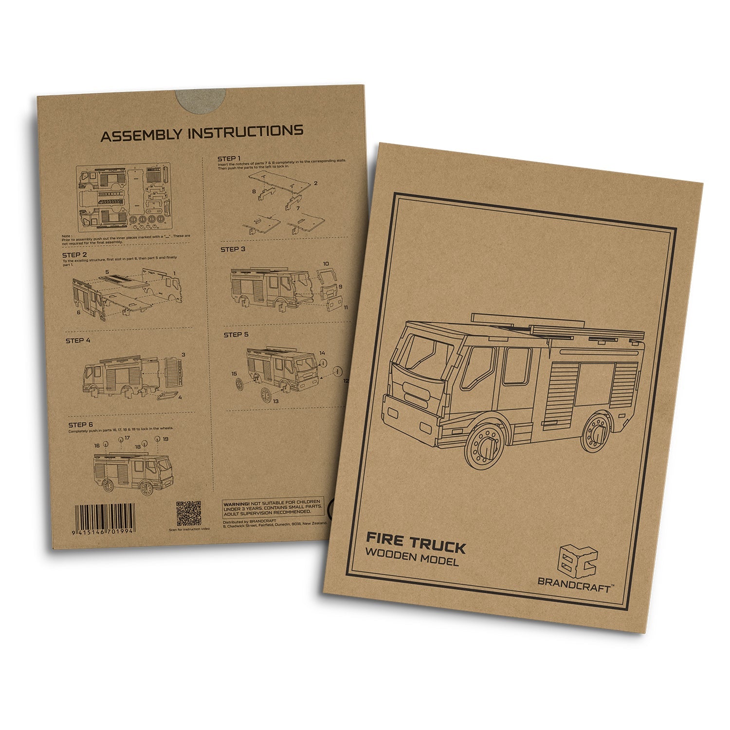BRANDCRAFT Fire Truck Wooden Model (5)
