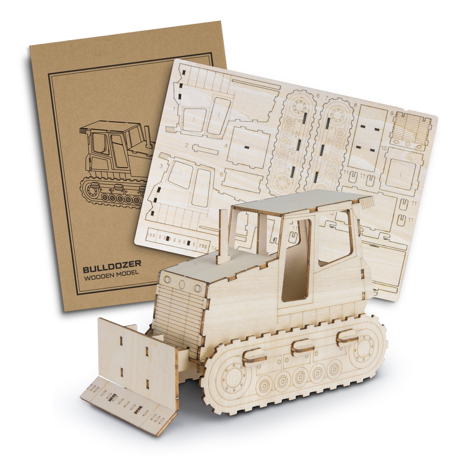 BRANDCRAFT Bulldozer Wooden Model (2)