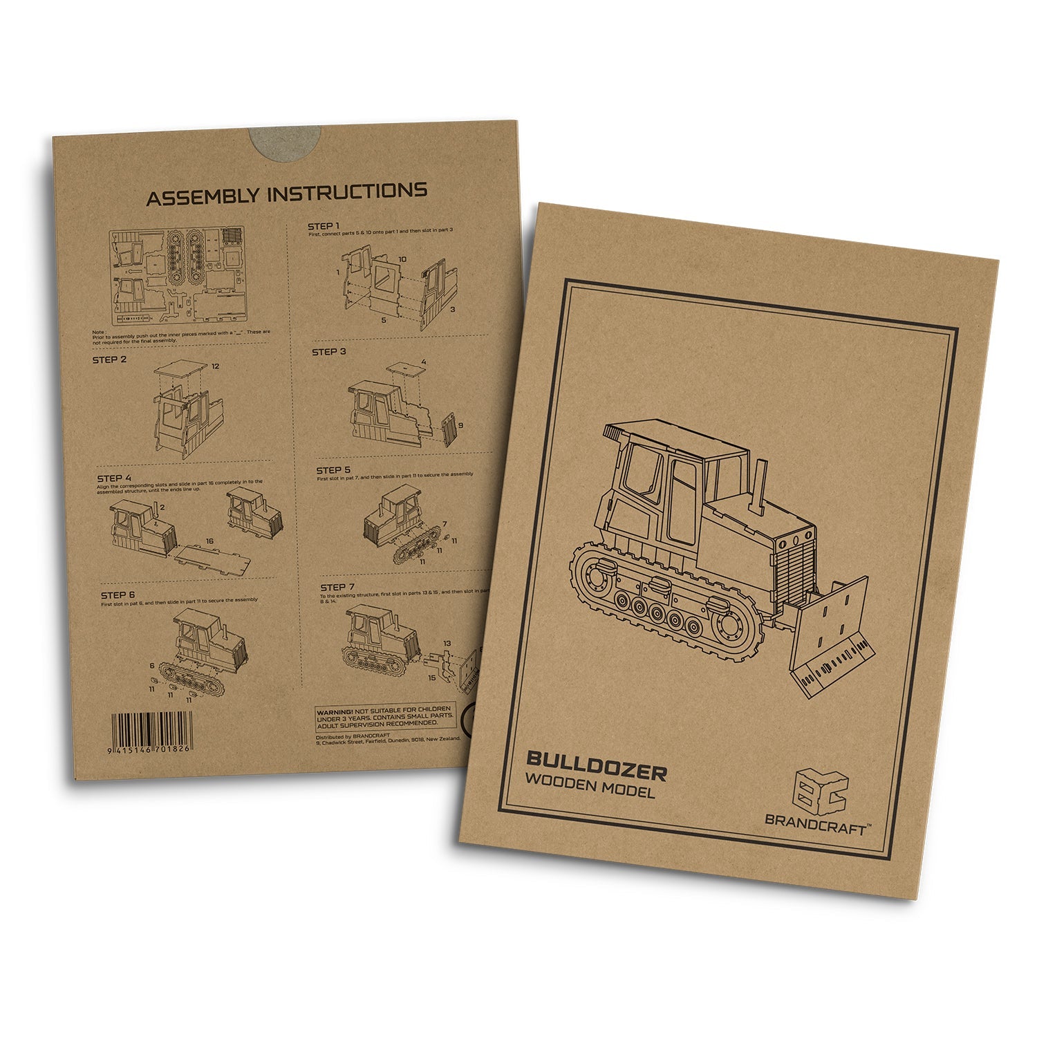 BRANDCRAFT Bulldozer Wooden Model (5)