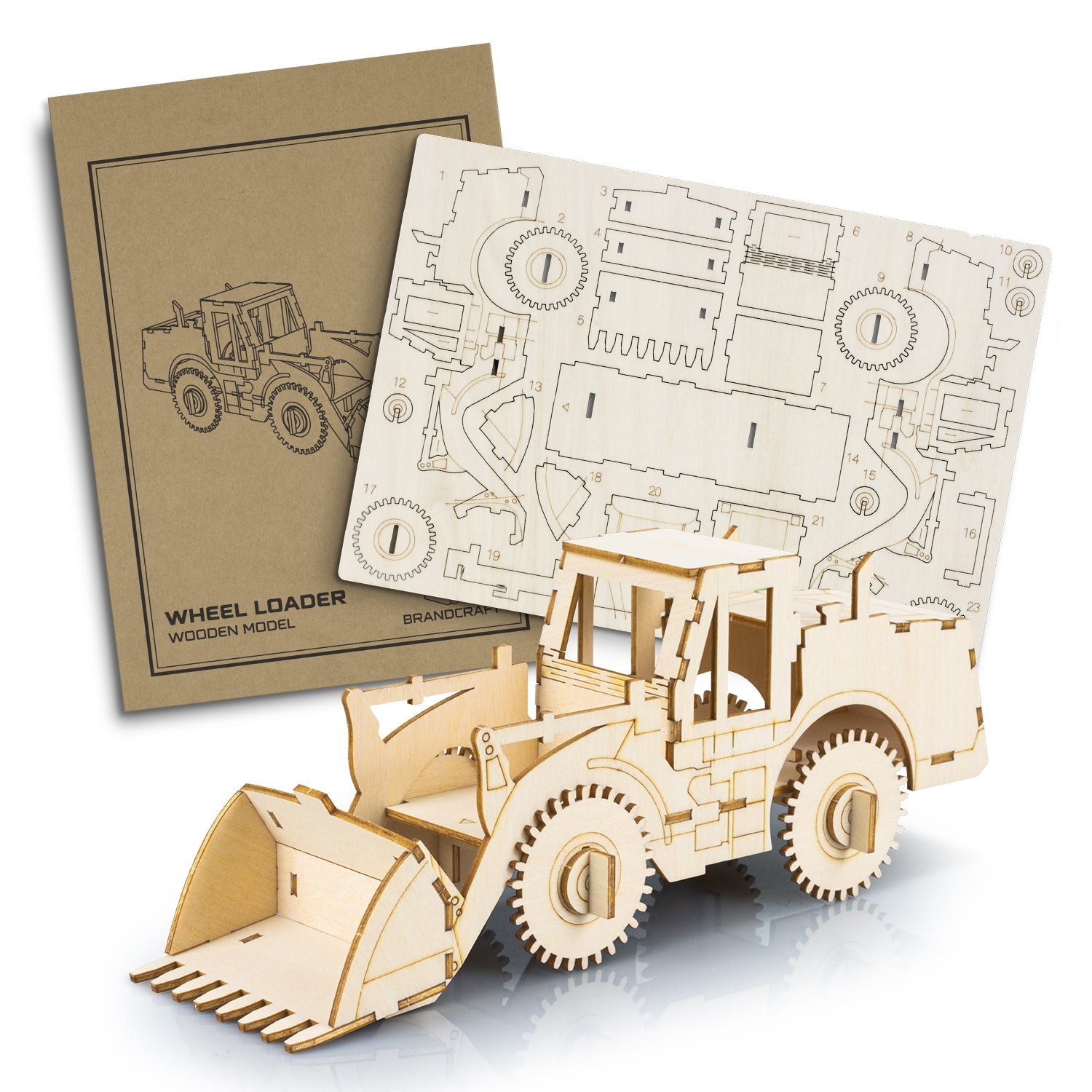 BRANDCRAFT Wheel Loader Wooden Model (2)