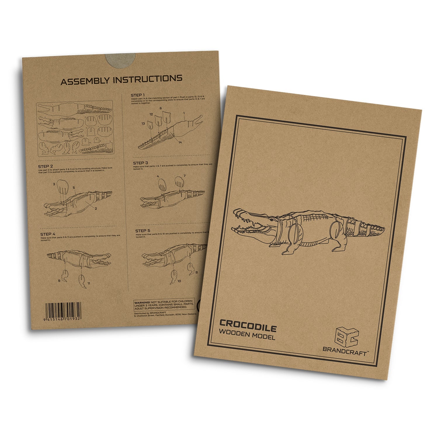 BRANDCRAFT Crocodile Wooden Model (4)