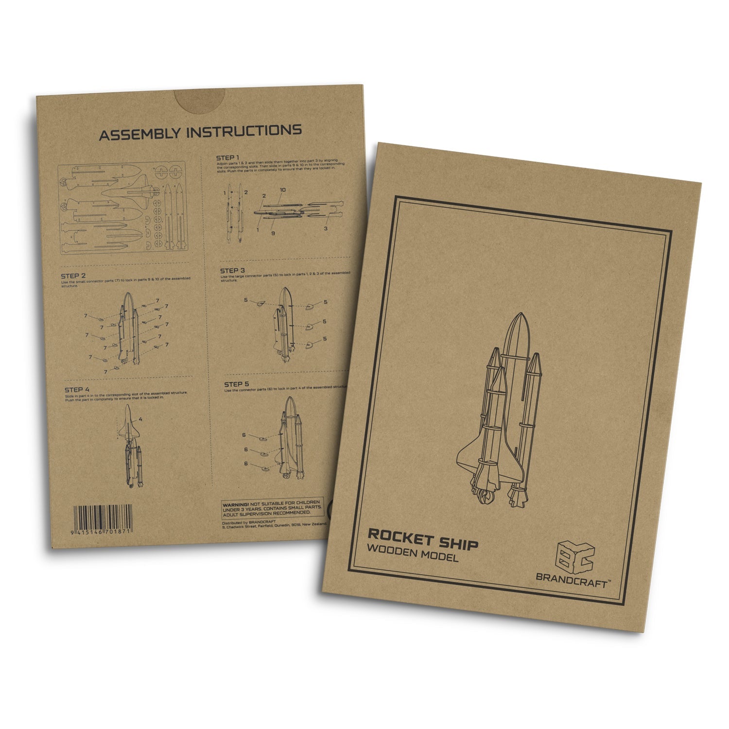 BRANDCRAFT Rocket Ship Wooden Model (5)
