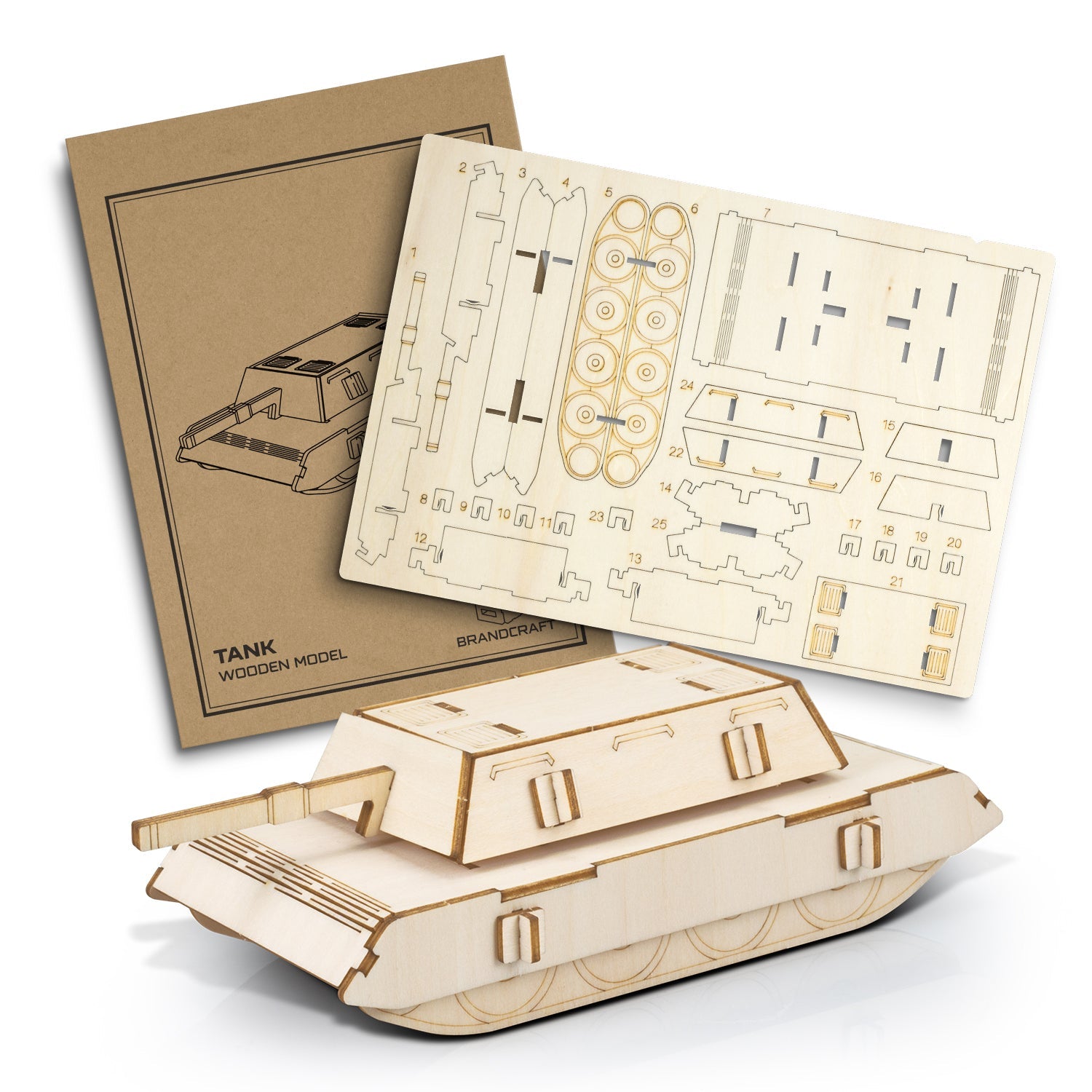 BRANDCRAFT Tank Wooden Model (2)
