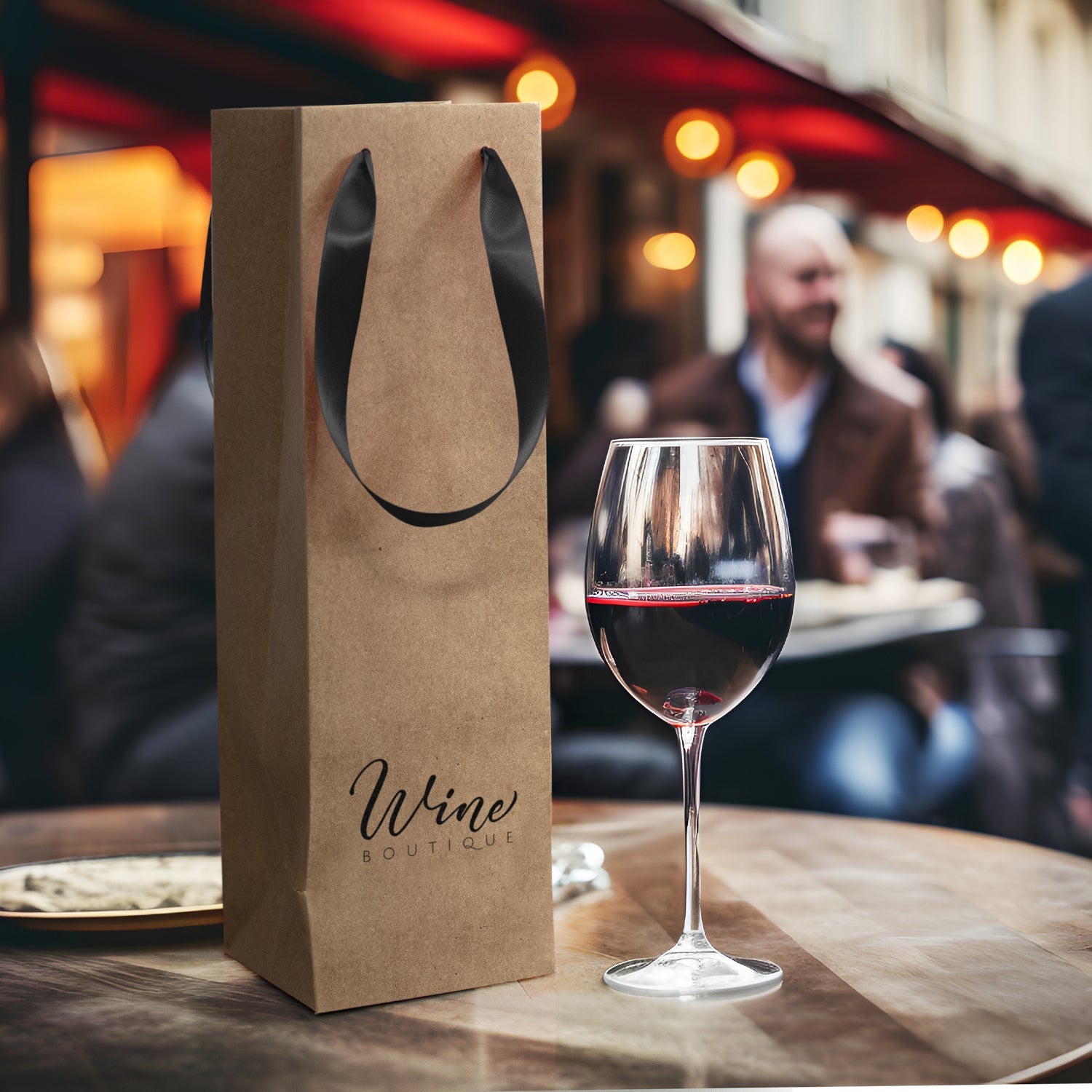 Wine Ribbon Handle Paper Bag (14)
