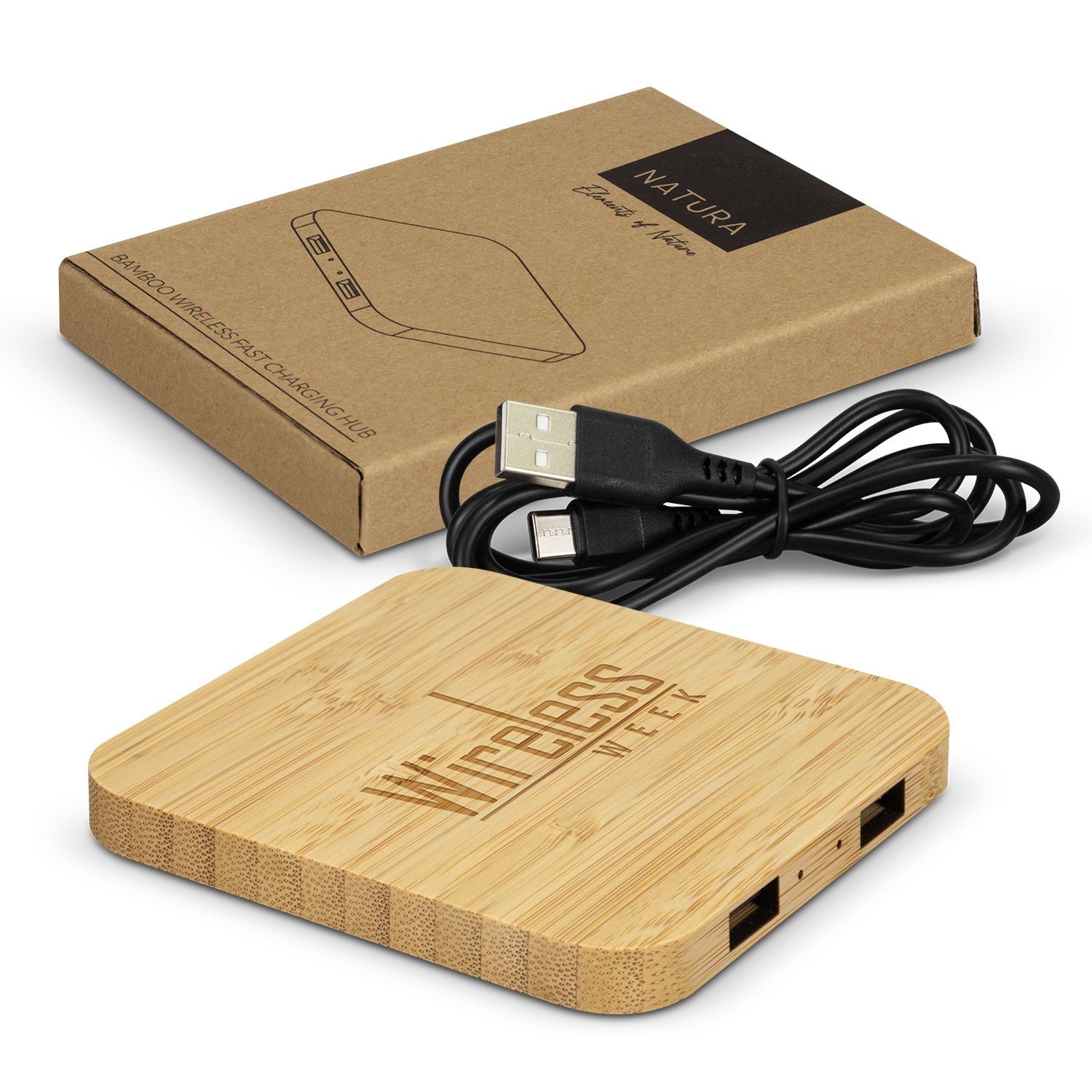 NATURA Bamboo Wireless Fast Charging Hub (2)