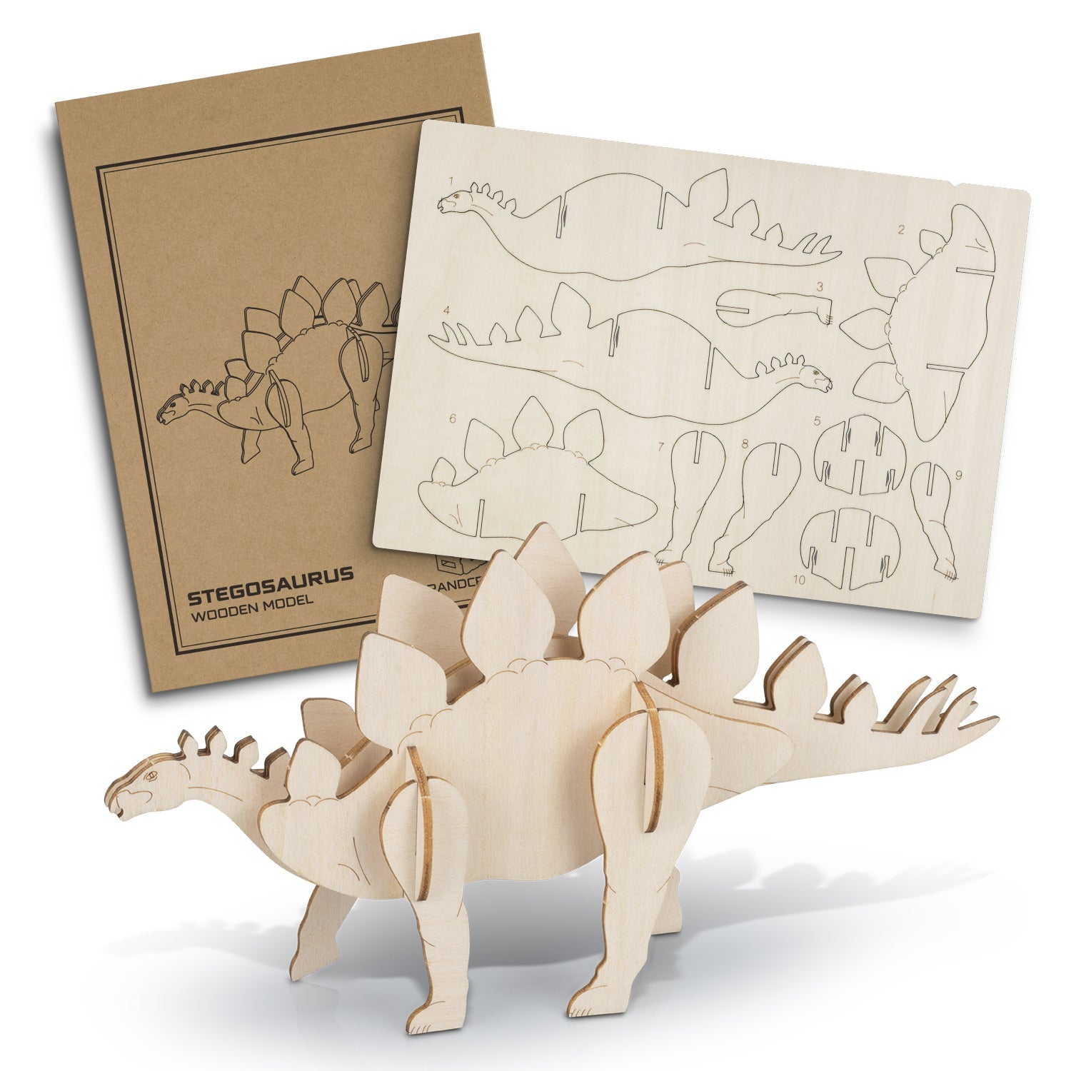 BRANDCRAFT Stegosaurus Wooden Model (2)