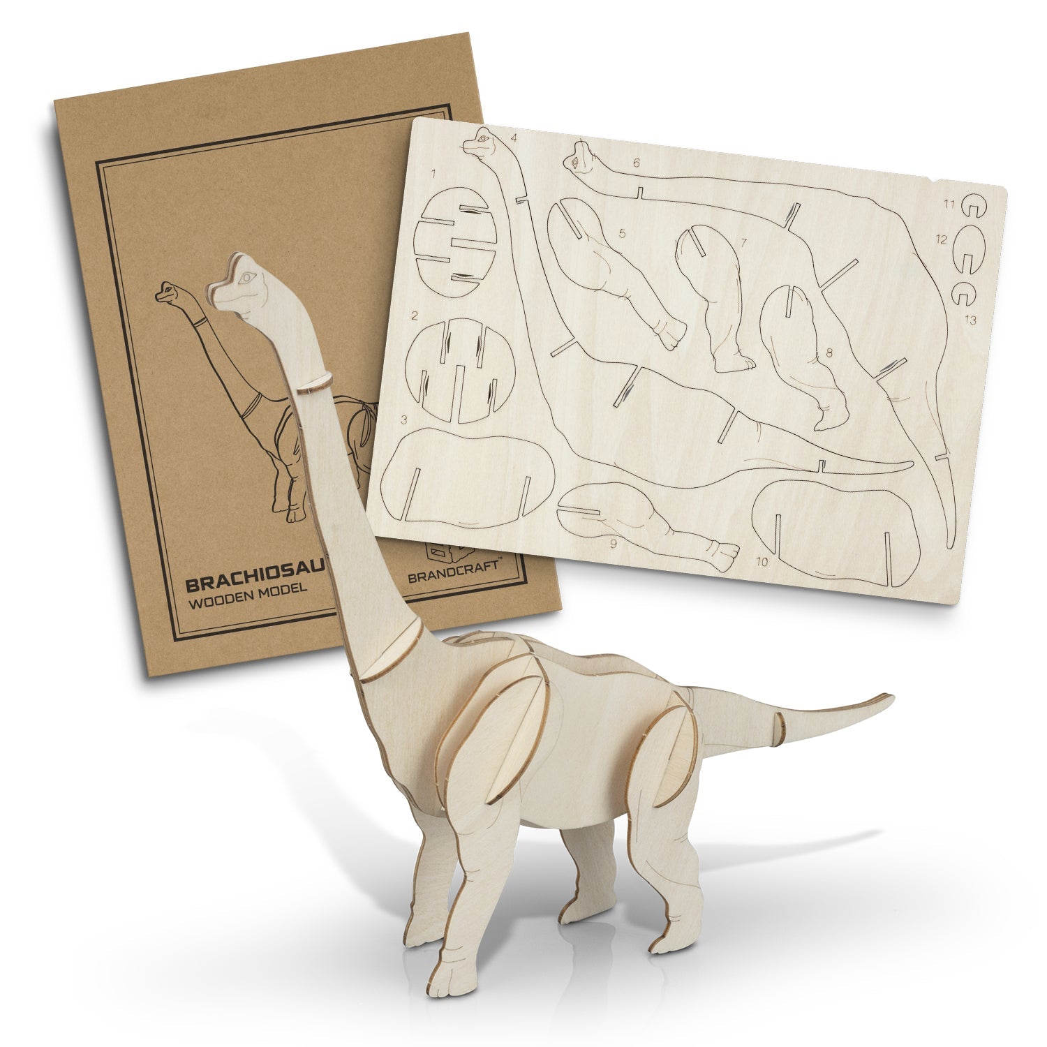 BRANDCRAFT Brachiosaurus Wooden Model (2)