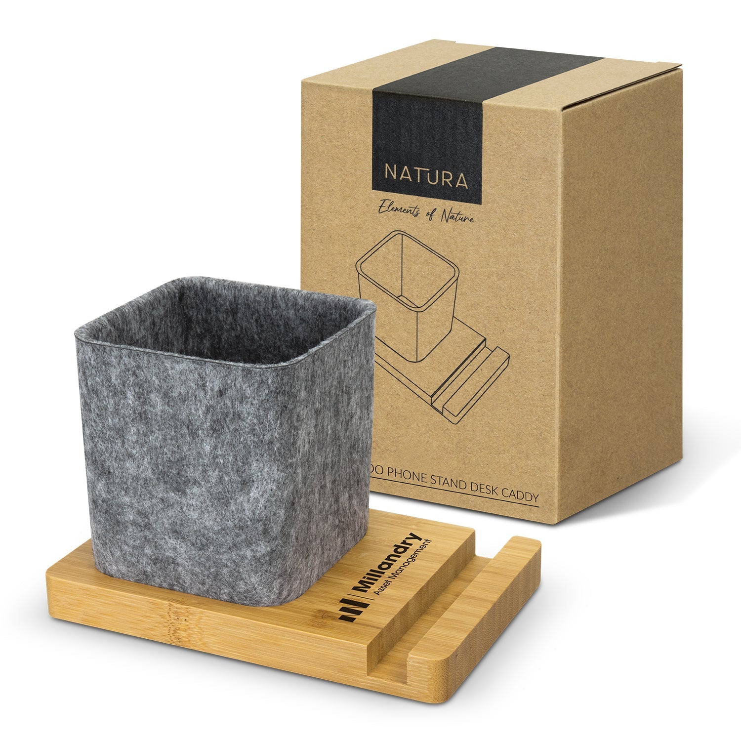 NATURA Bamboo Phone Stand Desk Caddy (2)