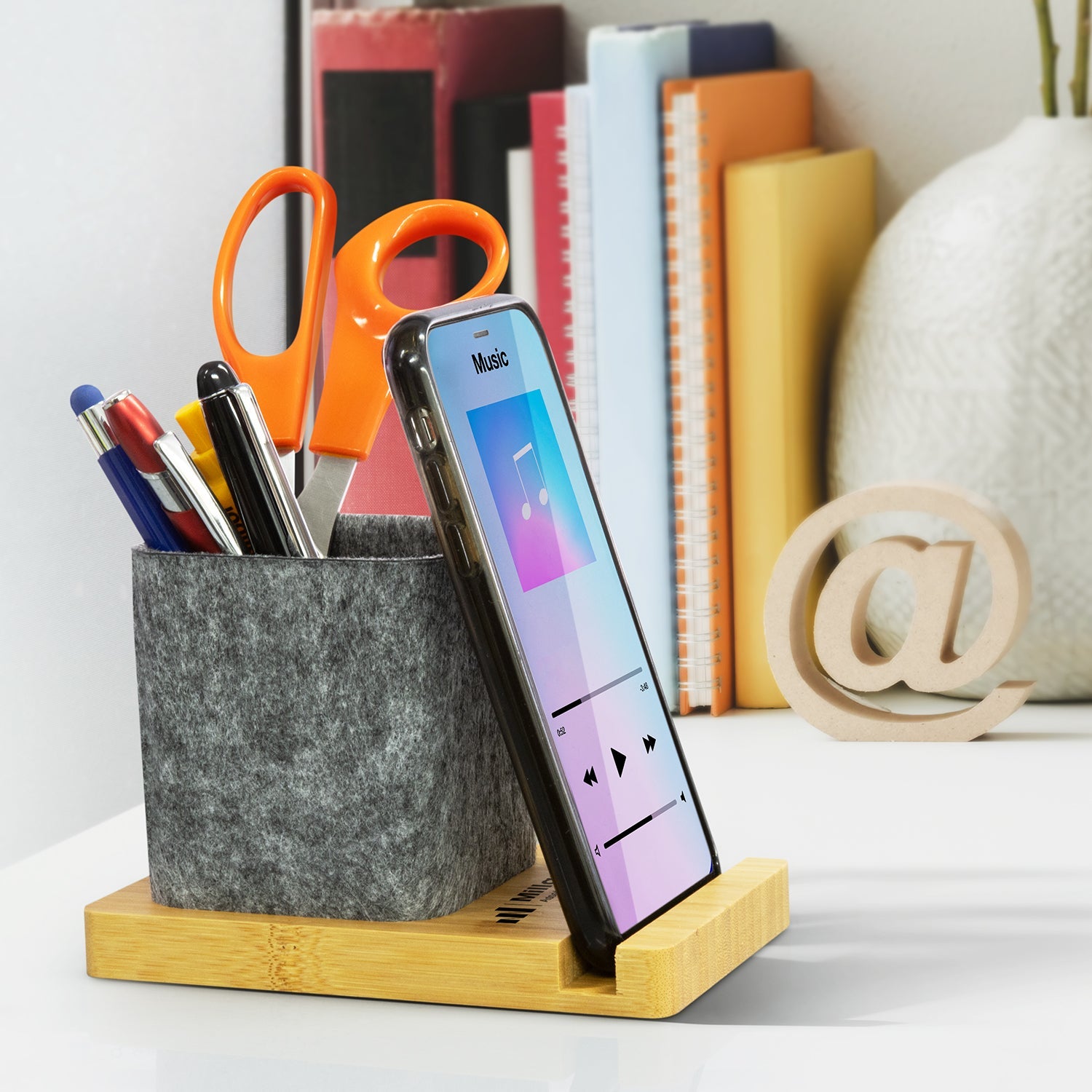 NATURA Bamboo Phone Stand Desk Caddy (7)