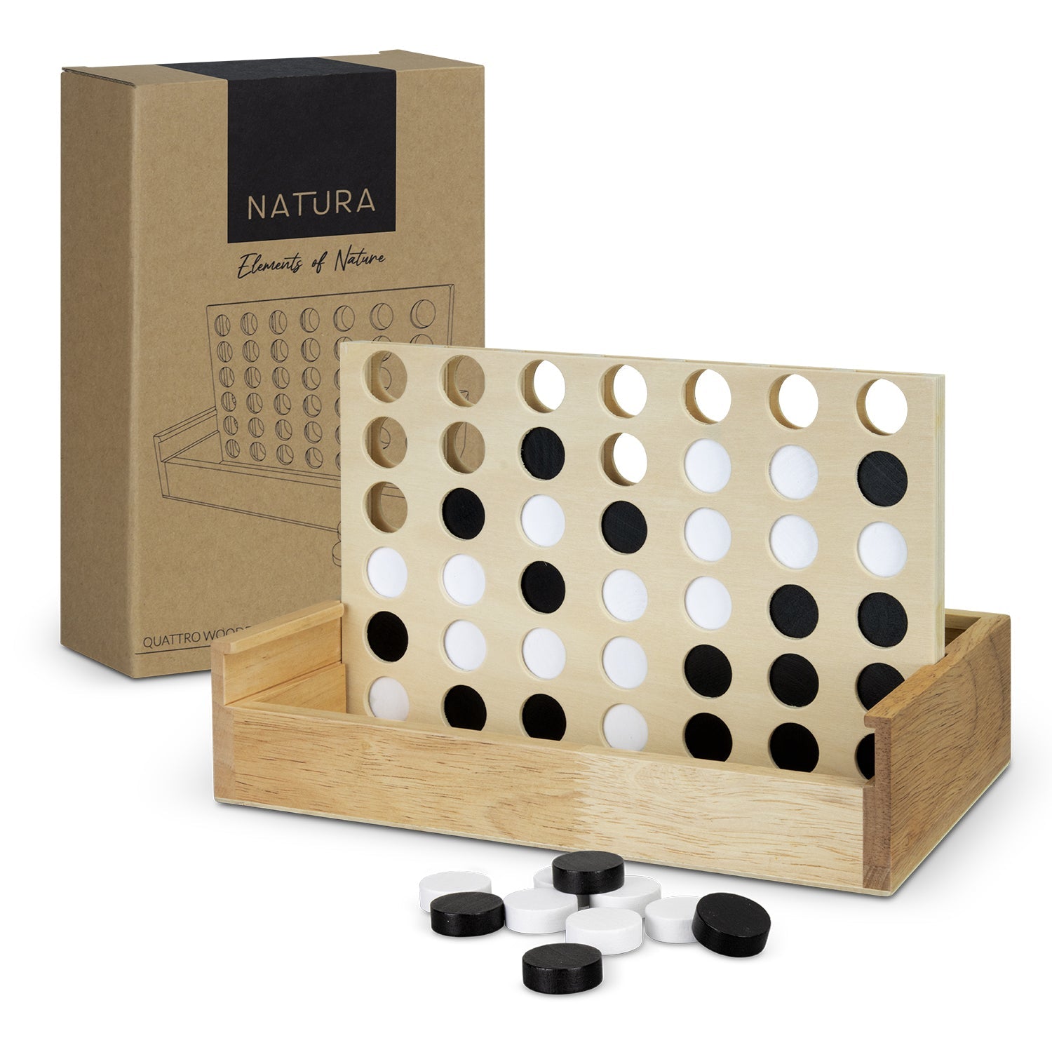 NATURA Quattro Wooden Four-in-a-Row Game (2)