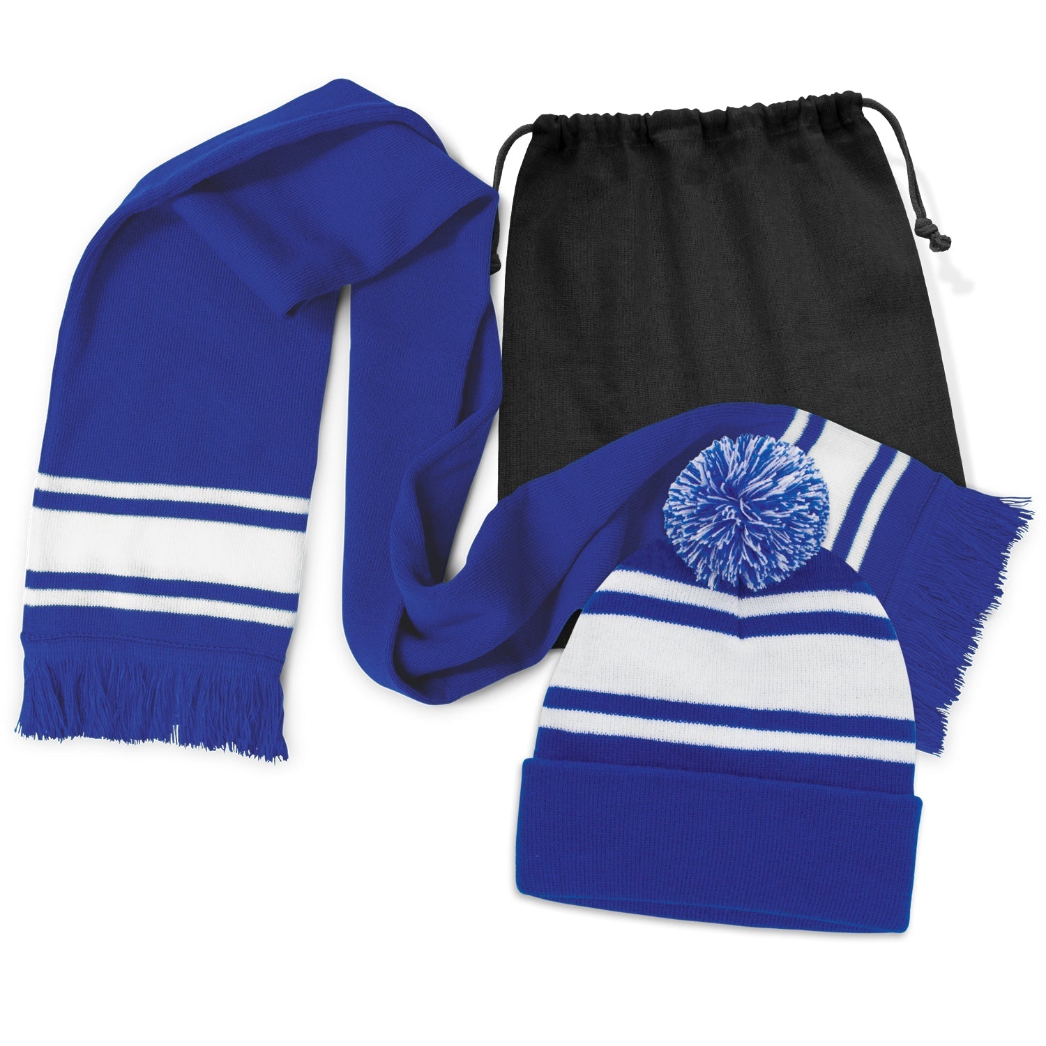 Commodore Scarf and Beanie with Pom Pom Set (3)