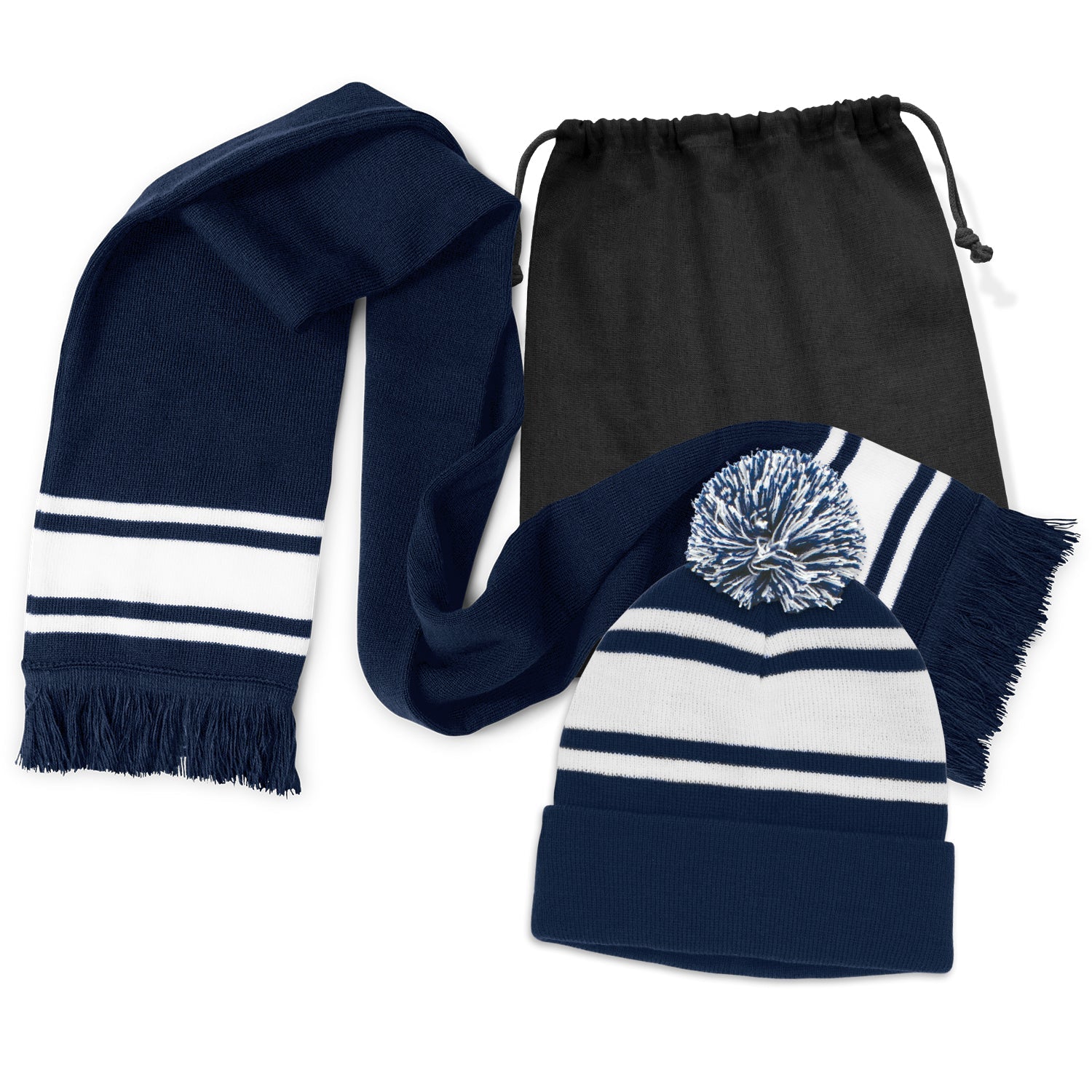 Commodore Scarf and Beanie with Pom Pom Set (4)