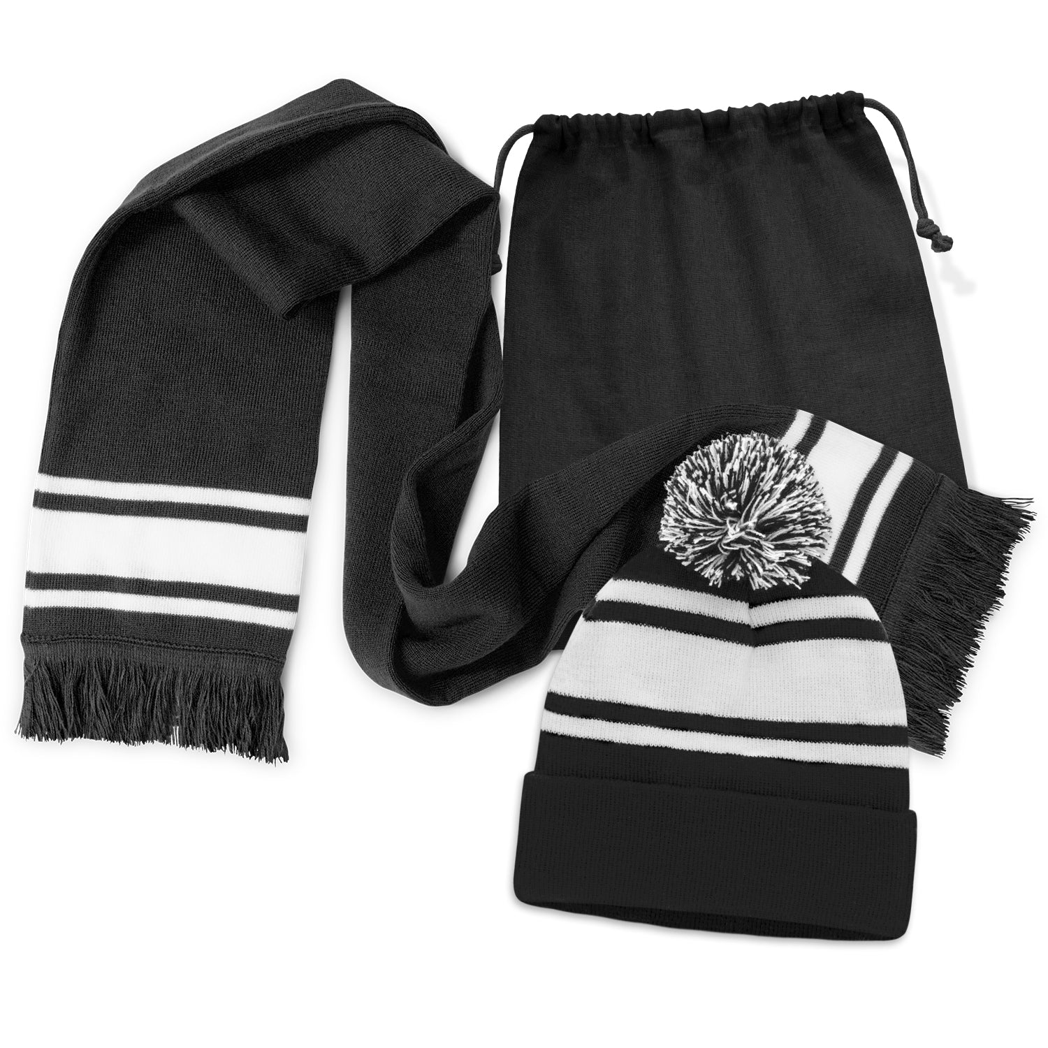 Commodore Scarf and Beanie with Pom Pom Set (5)