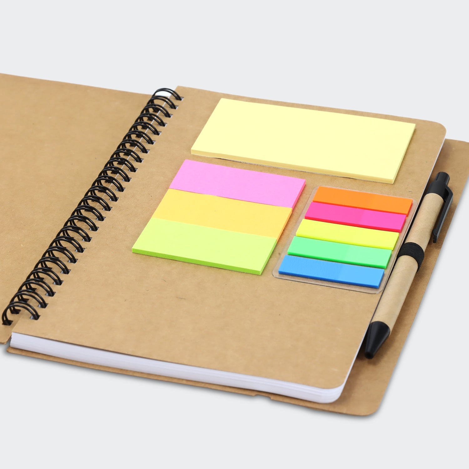 Kraft Notebook with Notes and Flags (4)