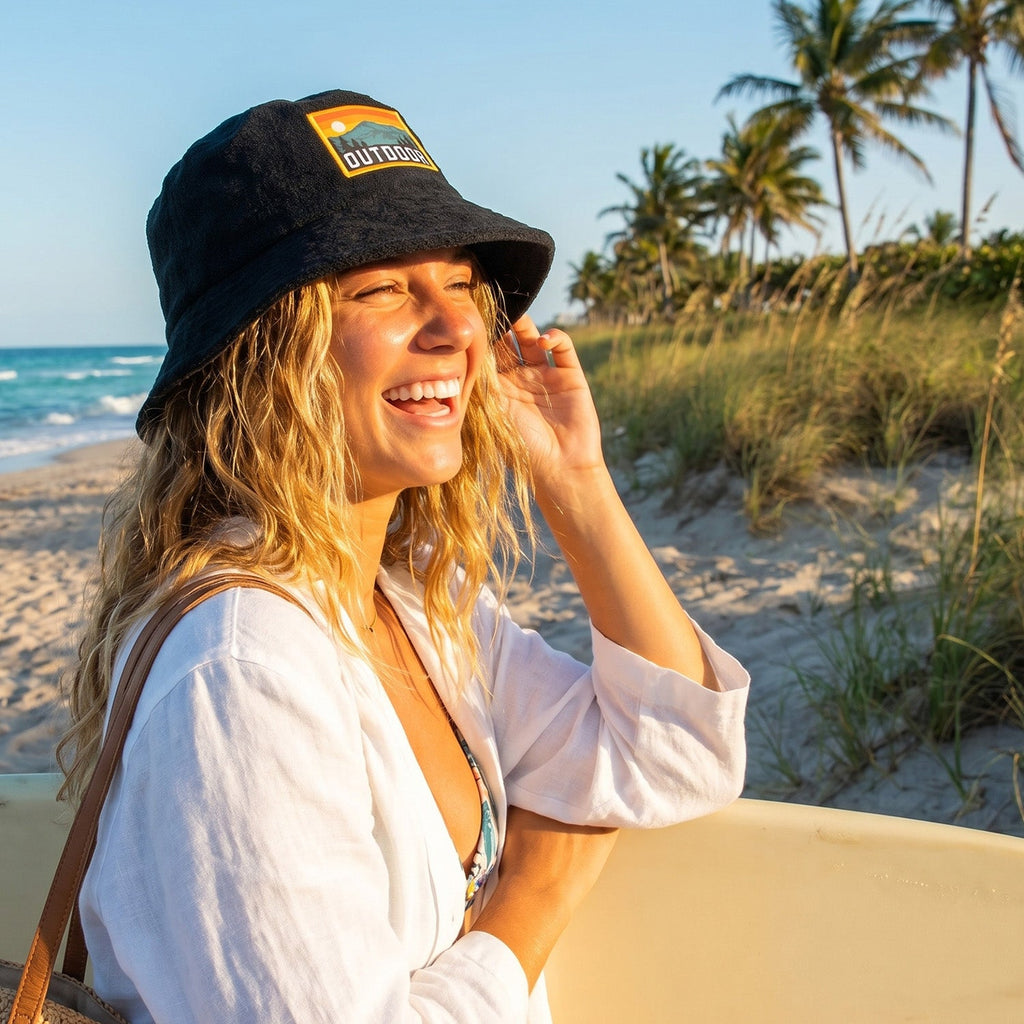 Terry Towelling Bucket Hat with Full Colour Patch (7)