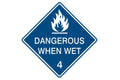 Dangerous Goods Sign Dangerous When Wet 4 White