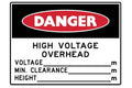 Danger High Voltage Overhead