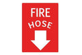 Fire Hose with Arrow Pointing Down Sign