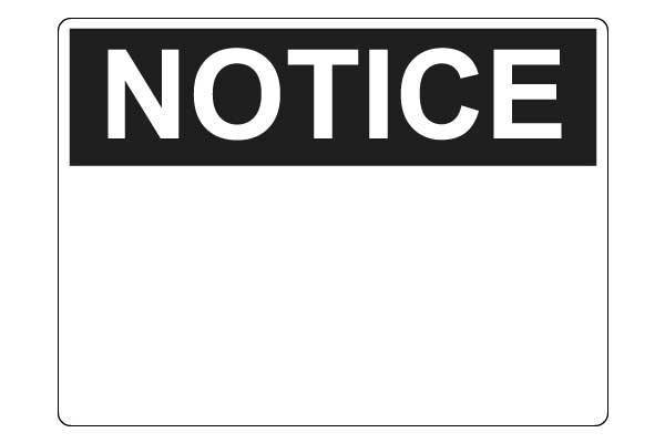 Notice Blank Text