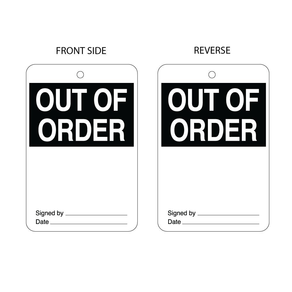 Out of Order Tag Double Sided (packs of 10)