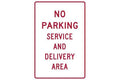 Parking Sign No Parking Service And Delivery Area Sign