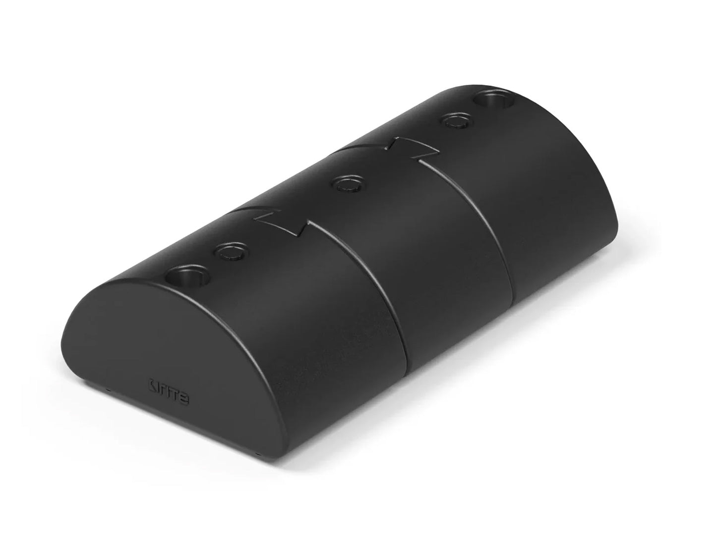 Black moulded water fill base for a sign frame, shown on a white background