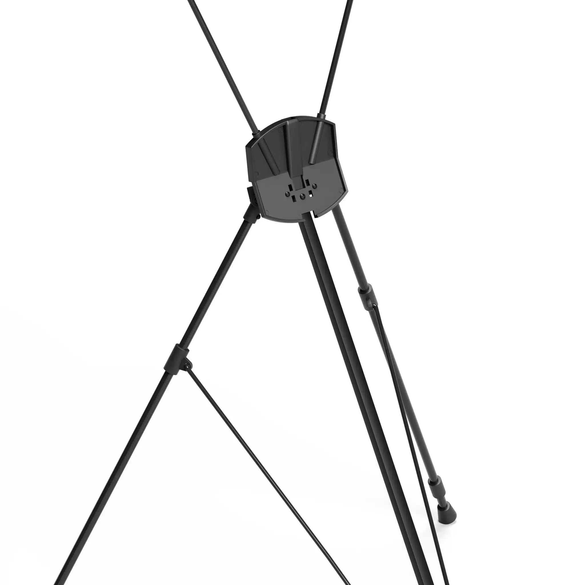Close up of the X frame centre hub where the four arms and tripod legs join