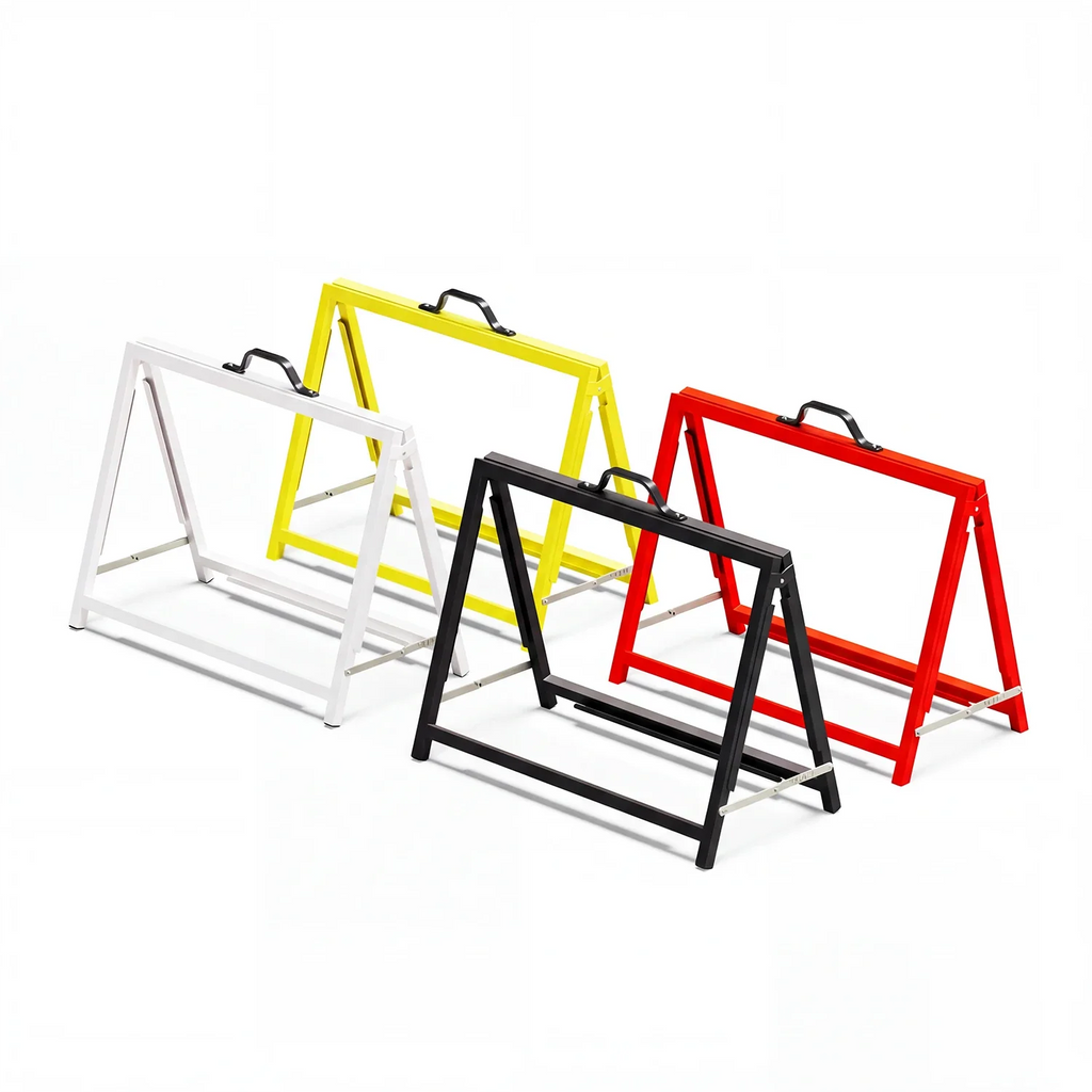 Landscape flute insertable A-frames in white, yellow, black and red