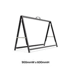 Black flute insertable A-frame in the 900 by 600mm size