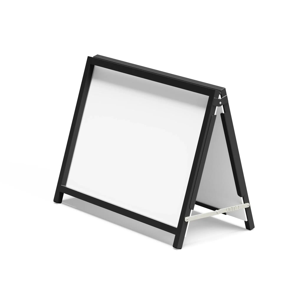 Black flute insertable A-frame with a blank panel