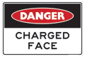 Mining Sign Danger Charged Face