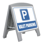 Silver Mini Street SignPro A-frame with a parking message