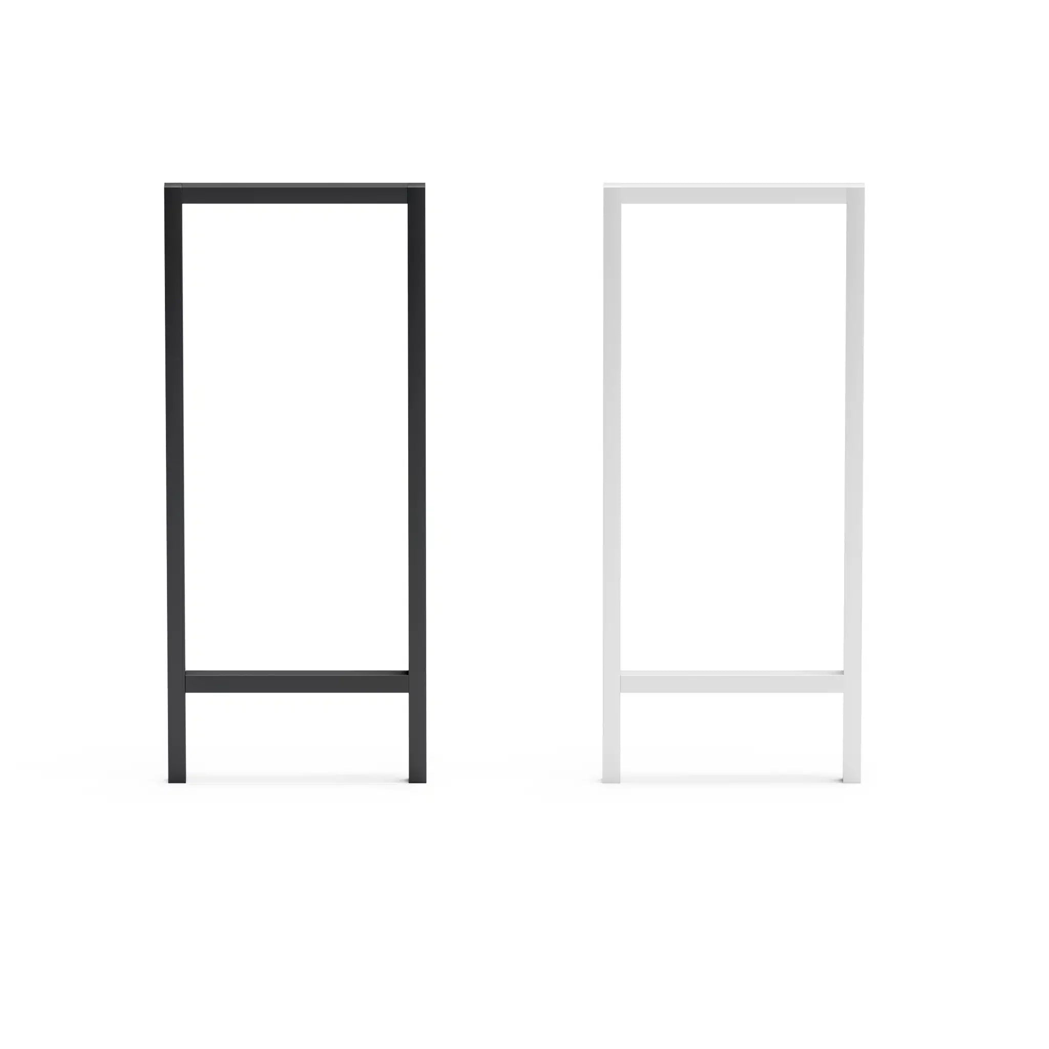 Tall Ready To Go sign frames in black and white
