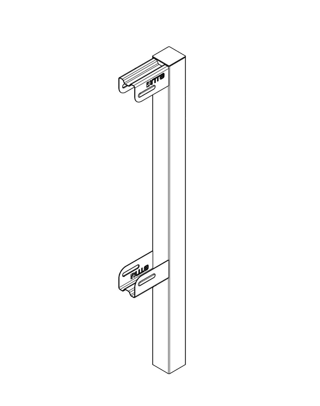 Close up of the horizontal bar slotting into the upright