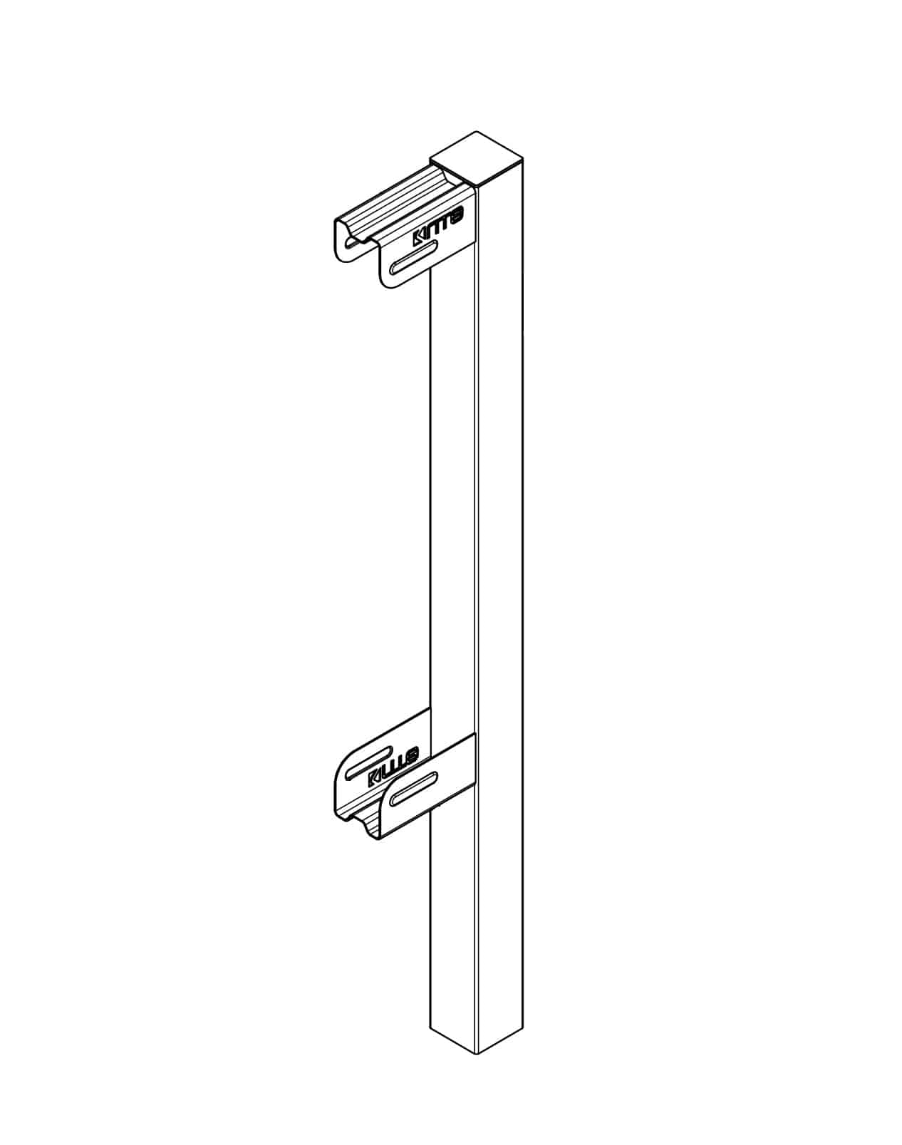 Close up of the horizontal bar slotting into the upright